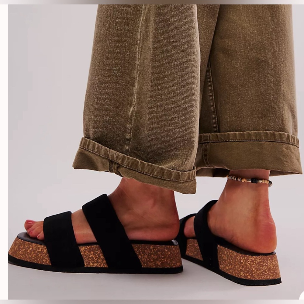 Free People - Fairmount Flared Sandal - black - size 8 (38.5) - BRAND NEW